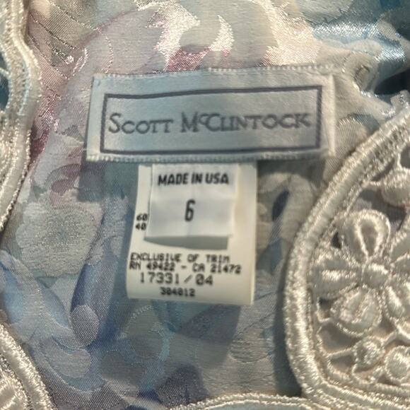 Vintage Scott McClintock Pastel Brocade & Lace Skirt Suit Maxi Size 60 - Picture 7 of 8
